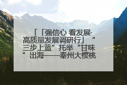 「强信心 看发展·高质量发展调研行」“三步上篮”托举“甘味”出海——秦州大樱桃高质量发展动作分解