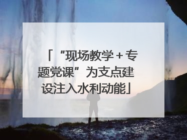 “现场教学＋专题党课”为支点建设注入水利动能