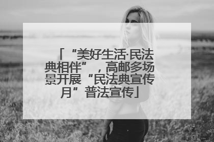 “美好生活·民法典相伴”，高邮多场景开展“民法典宣传月”普法宣传