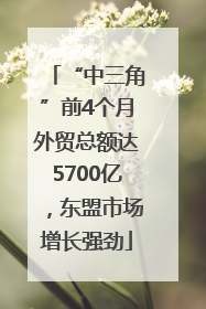 “中三角”前4个月外贸总额达5700亿，东盟市场增长强劲