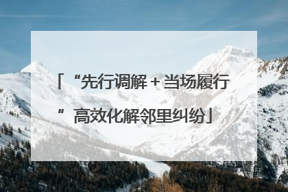 “先行调解＋当场履行”高效化解邻里纠纷