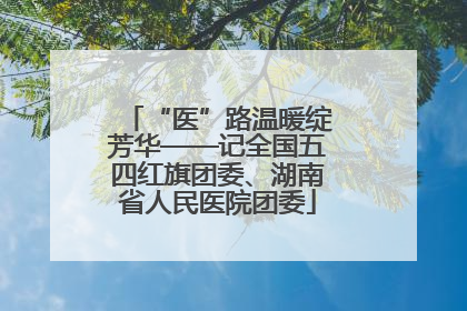 “医”路温暖绽芳华——记全国五四红旗团委、湖南省人民医院团委