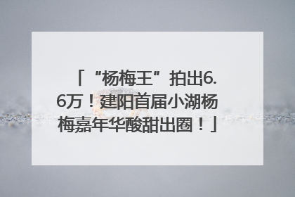 “杨梅王”拍出6.6万！建阳首届小湖杨梅嘉年华酸甜出圈！