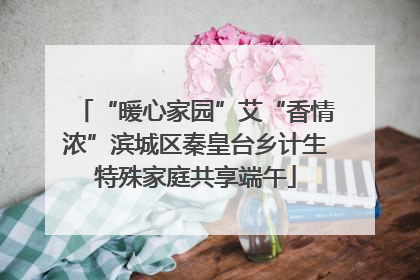 “暖心家园”艾“香情浓”滨城区秦皇台乡计生特殊家庭共享端午