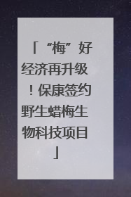 “梅”好经济再升级！保康签约野生蜡梅生物科技项目