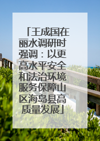 王成国在丽水调研时强调：以更高水平安全和法治环境服务保障山区海岛县高质量发展