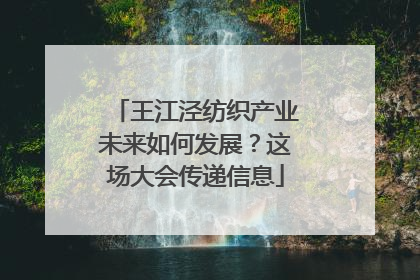 王江泾纺织产业未来如何发展？这场大会传递信息