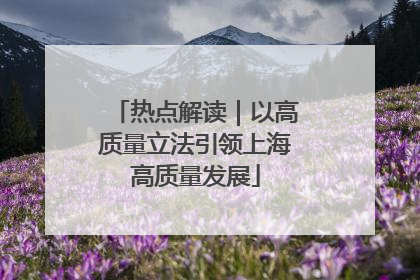 热点解读｜以高质量立法引领上海高质量发展