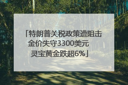 特朗普关税政策遭阻击金价失守3300美元 灵宝黄金跌超6%
