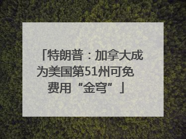 特朗普：加拿大成为美国第51州可免费用“金穹”