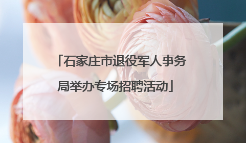 石家庄市退役军人事务局举办专场招聘活动