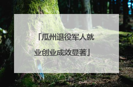 瓜州退役军人就业创业成效显著