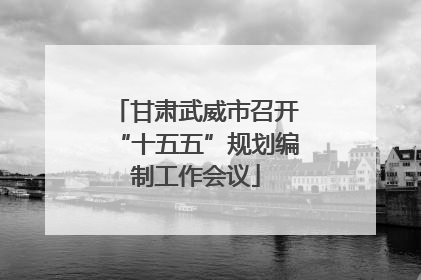 甘肃武威市召开“十五五”规划编制工作会议