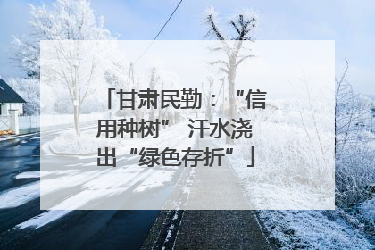 甘肃民勤：“信用种树” 汗水浇出“绿色存折”