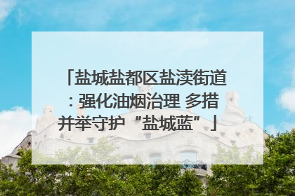 盐城盐都区盐渎街道：强化油烟治理 多措并举守护“盐城蓝”