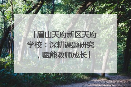 眉山天府新区天府学校：深耕课题研究，赋能教师成长