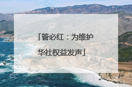 管必红：为维护华社权益发声
