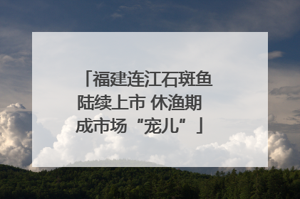福建连江石斑鱼陆续上市 休渔期成市场“宠儿”