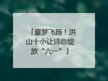 童梦飞扬！洪山十小让诗意绽放“六一”