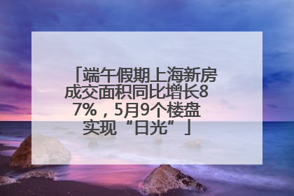 端午假期上海新房成交面积同比增长87%，5月9个楼盘实现“日光”