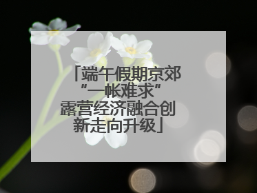 端午假期京郊“一帐难求” 露营经济融合创新走向升级
