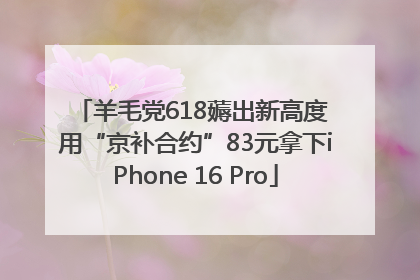 羊毛党618薅出新高度 用“京补合约”83元拿下iPhone 16 Pro
