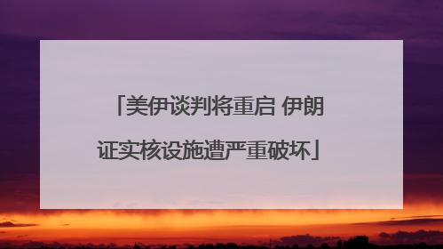美伊谈判将重启 伊朗证实核设施遭严重破坏