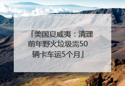 美国夏威夷：清理前年野火垃圾需50辆卡车运5个月