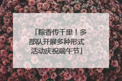 粽香传千里！多部队开展多种形式活动庆祝端午节