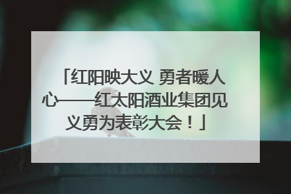 红阳映大义 勇者暖人心——红太阳酒业集团见义勇为表彰大会！