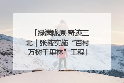 绿满陇原·奇迹三北｜张掖实施“百村万树千里林”工程