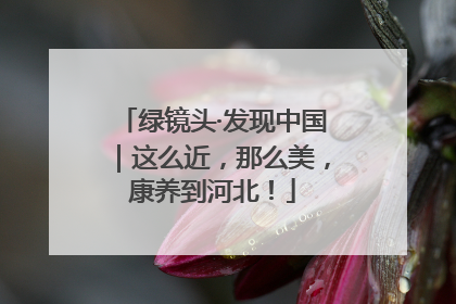绿镜头·发现中国｜这么近，那么美，康养到河北！