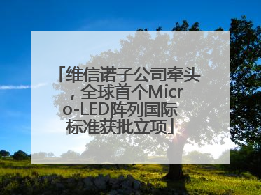 维信诺子公司牵头，全球首个Micro-LED阵列国际标准获批立项