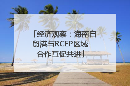 经济观察：海南自贸港与RCEP区域合作互促共进