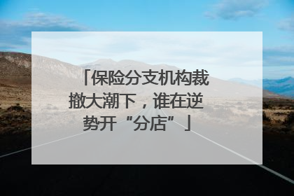 保险分支机构裁撤大潮下，谁在逆势开“分店”