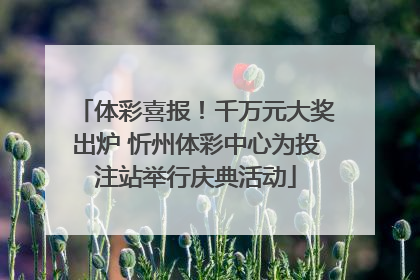 体彩喜报！千万元大奖出炉 忻州体彩中心为投注站举行庆典活动