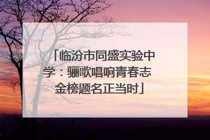 临汾市同盛实验中学：骊歌唱响青春志 金榜题名正当时