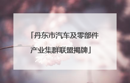 丹东市汽车及零部件产业集群联盟揭牌