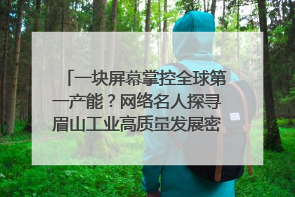 一块屏幕掌控全球第一产能？网络名人探寻眉山工业高质量发展密码｜网络名人四川行
