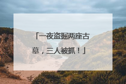 一夜盗掘两座古墓，三人被抓！
