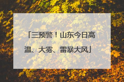 三预警！山东今日高温、大雾、雷暴大风