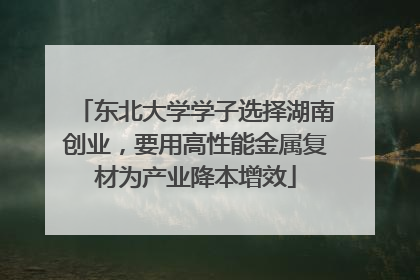 东北大学学子选择湖南创业，要用高性能金属复材为产业降本增效