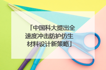 中国科大提出全速度冲击防护仿生材料设计新策略