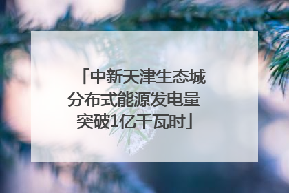 中新天津生态城分布式能源发电量突破1亿千瓦时