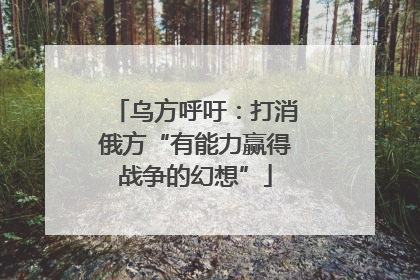 乌方呼吁：打消俄方“有能力赢得战争的幻想”