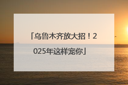 乌鲁木齐放大招！2025年这样宠你