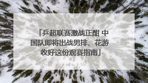 乒超联赛激战正酣 中国队即将出战男排、花游 收好这份观赛指南