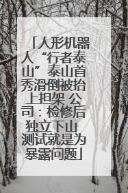 人形机器人“行者泰山”泰山首秀滑倒被抬上担架 公司：检修后独立下山 测试就是为暴露问题