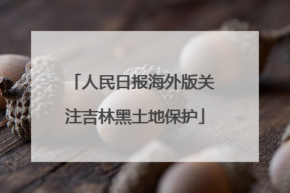 人民日报海外版关注吉林黑土地保护