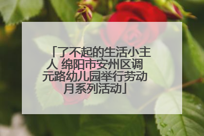 了不起的生活小主人 绵阳市安州区调元路幼儿园举行劳动月系列活动